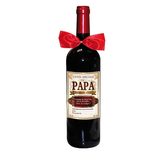 Bouteille de Vin Cuvée Spéciale de Papa : idée cadeau de naissance ou fête des pères
