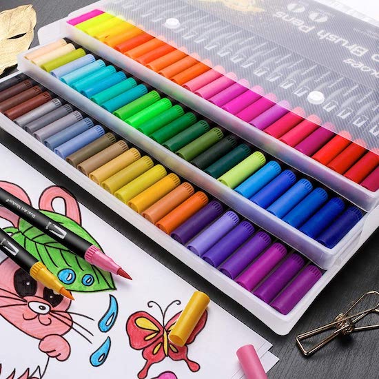 72 feutres pinceaux pour livre de coloriage