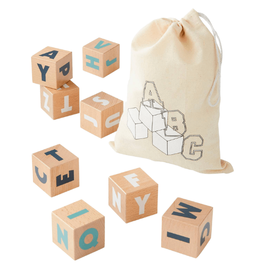 Jouet bébé 10 grands cubes lettres en bois FSC Vertbaudet