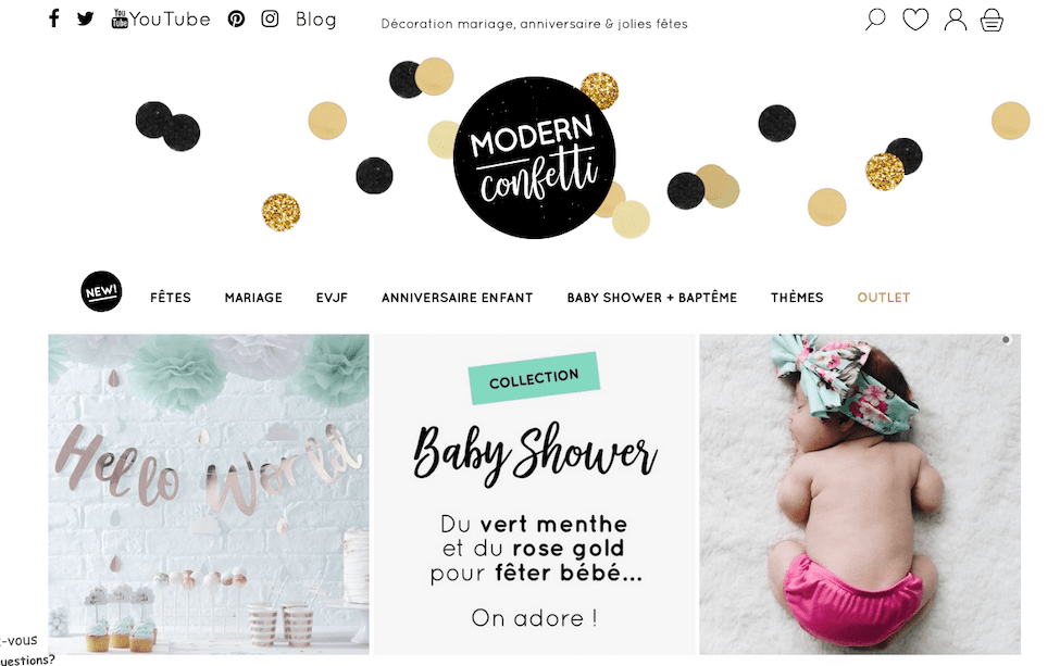 ModernConfetti magasin déco pour baby shower