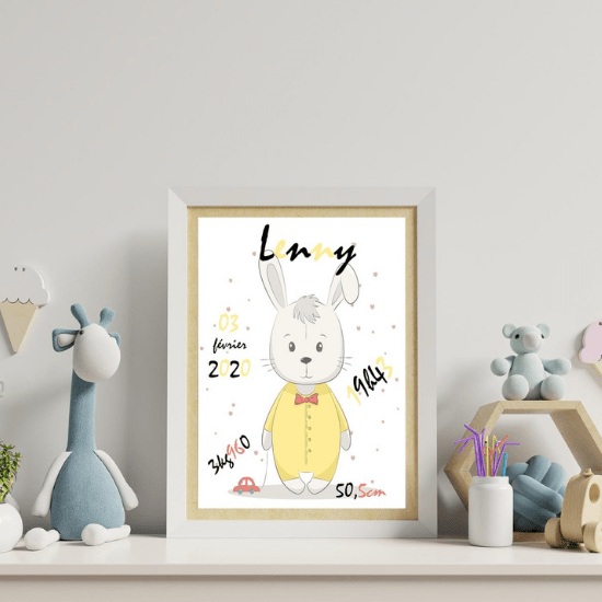 Affiche enfant lapin - Créatrice ETSY : Joonamm