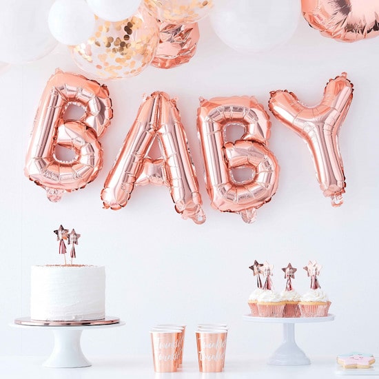 Ballons lettres "Baby " rose gold
