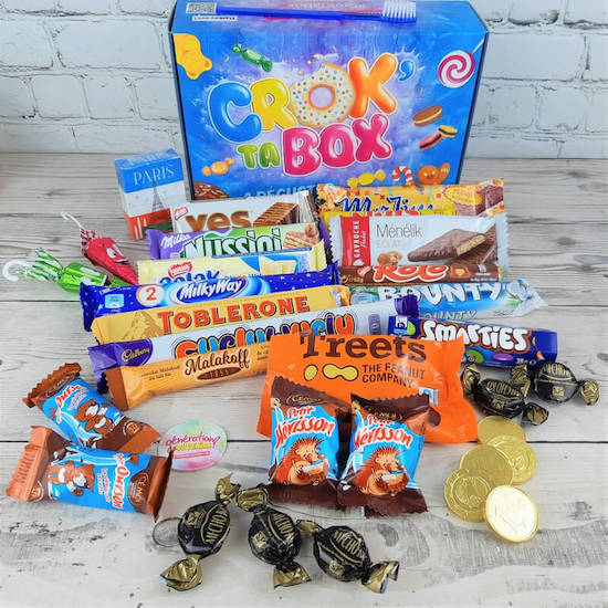 Boîte de chocolats rétro des années 80 Crok' Ta Box