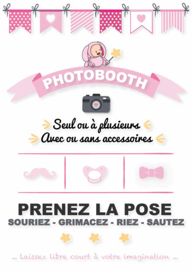 Affiche mode d'emploi format A4 pour organiser un photobooth
