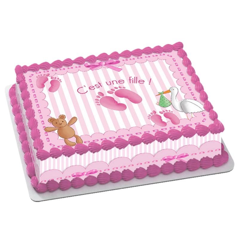 Kit décor en sucre pour réaliser un gâteau rectangle pour une baby shower