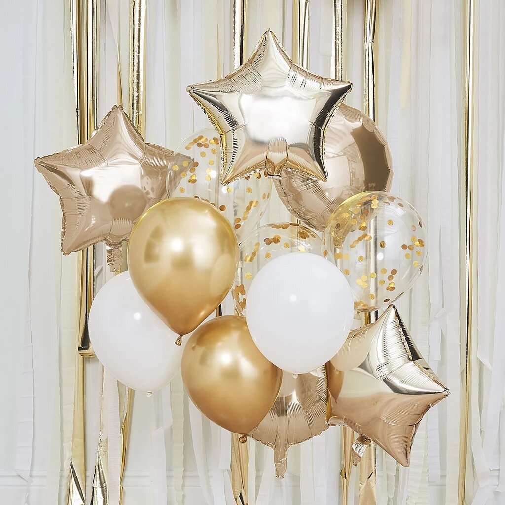 Kit ballons de fête dorée pour baby shower ou anniversaire bébé