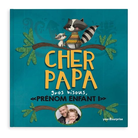 Livre personnalisé CHER PAPA à offrir comme cadeau pour la fête des pères ou pour un futur papa
