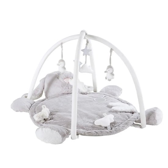 Tapis d'éveil bébé rond motif lapin gris Maisons du monde