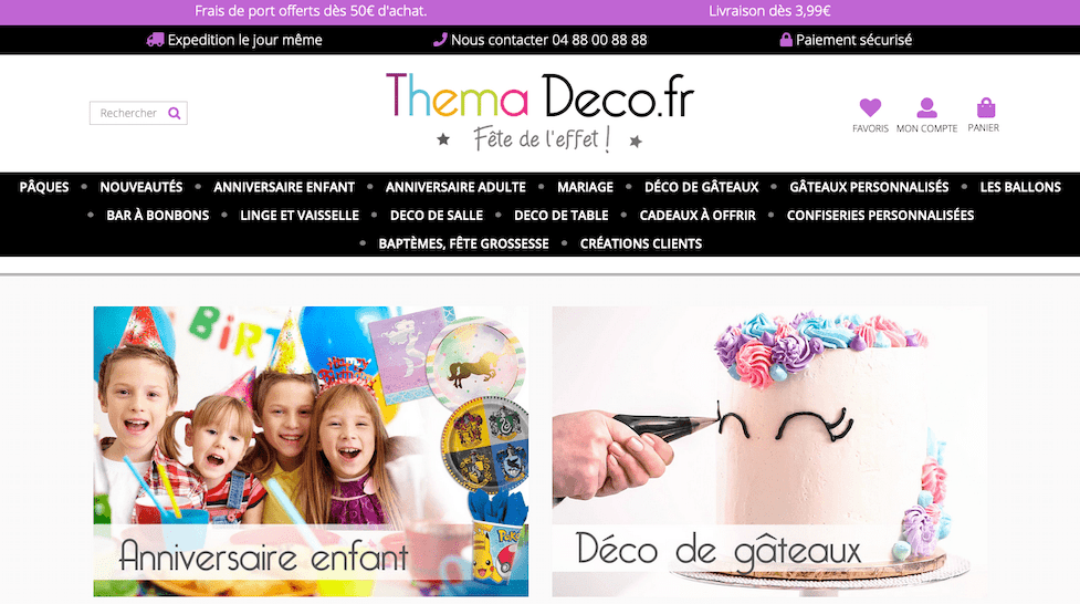 Thema magasin déco pour baby shower