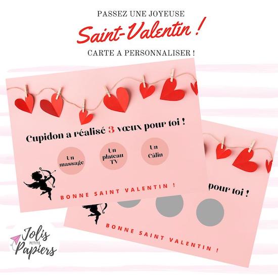 Carte à gratter spéciale Saint Valentin - Créatrice ETSY : JolisPetitsPapiersFR