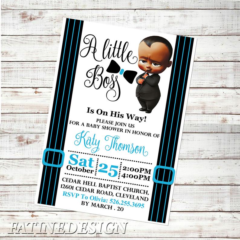 Invitation pour baby shower baby boss