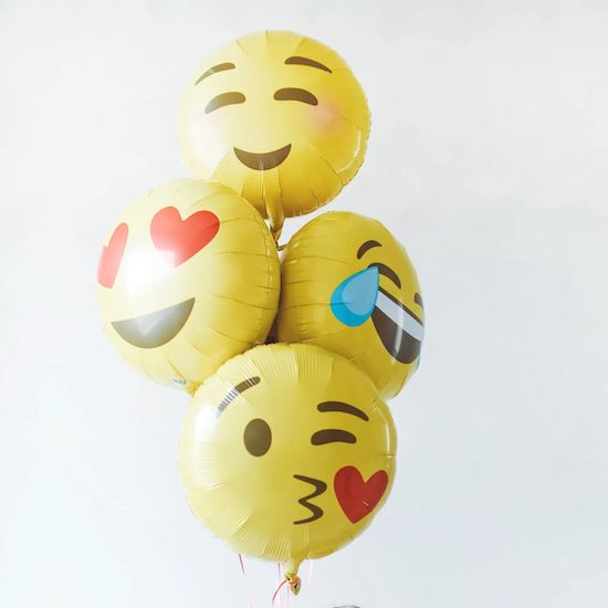 Ballons emoji pour baby shower emoji