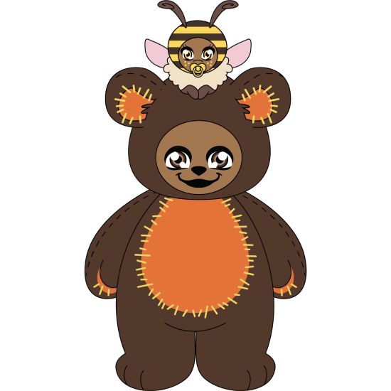 Bella bee et bruno bear personnage des Box créatives Kids of the Wool