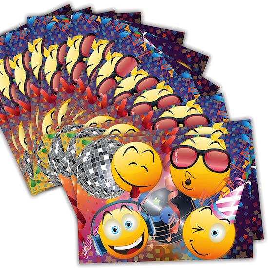 Lot de 12 Cartes d'invitation pour baby shower emoji