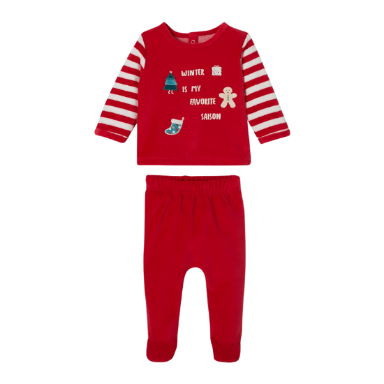 Pyjama 2 pièces en velours bébé Noël Vertbaudet