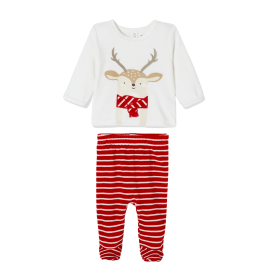 Pyjama 2 pièces en velours bébé Noël Vertbaudet