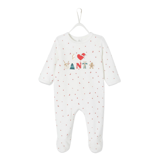 Pyjama en velours bébé Noël Vertbaudet