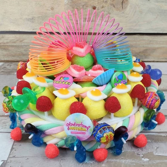 Cadeau maternité : Gâteau de bonbons Souvenirs d'enfance