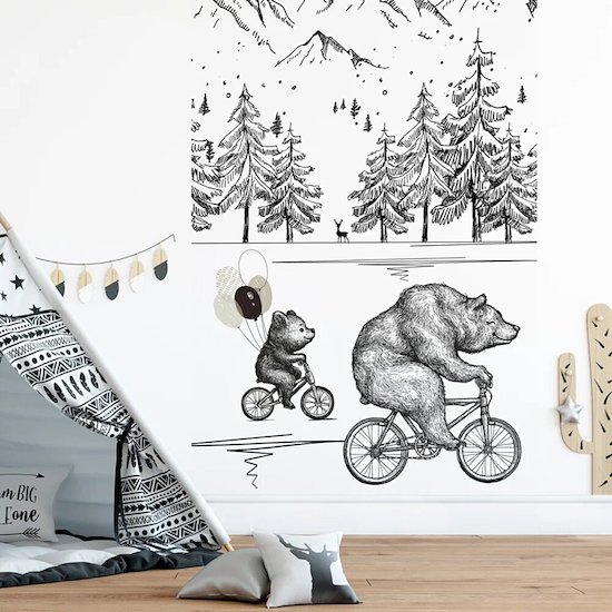 Papier peint panoramique Papa ours à acheter pendant les soldes Maisons du Monde