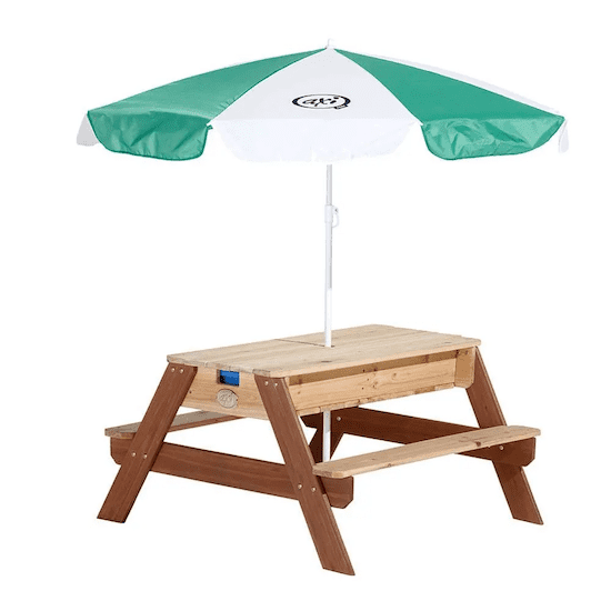 Table convertible de jeu sable et eau avec parasol AXi