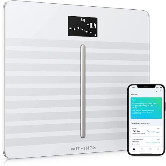 Balance connectée Wi-Fi impédancemètre avec composition corporelle Withings Body Cardio