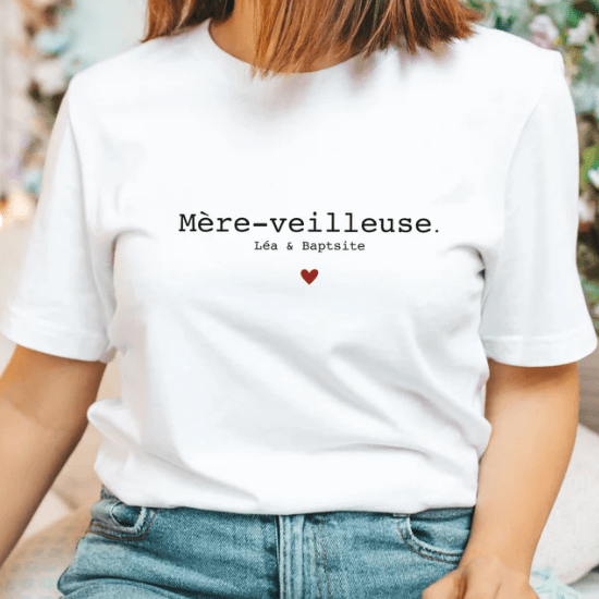 T-shirt personnalisé Mère veilleuse – Prettylittlestore83