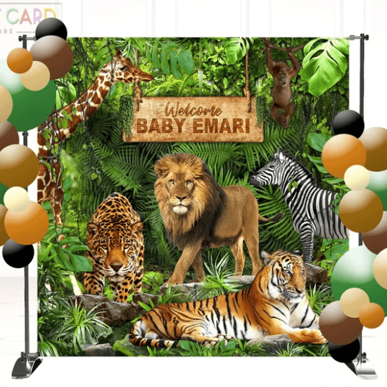 Photobooth baby shower jungle - Créatrice ETSY :