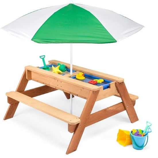 Table bac à sable et eau avec parasol Axi