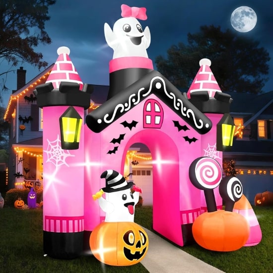Décorations arche fantôme rose pour baby shower Halloween