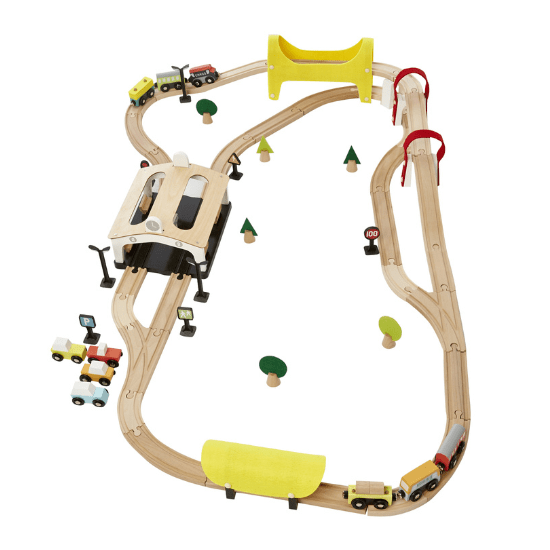 Circuit de train jouet en bois Vertbaudet
