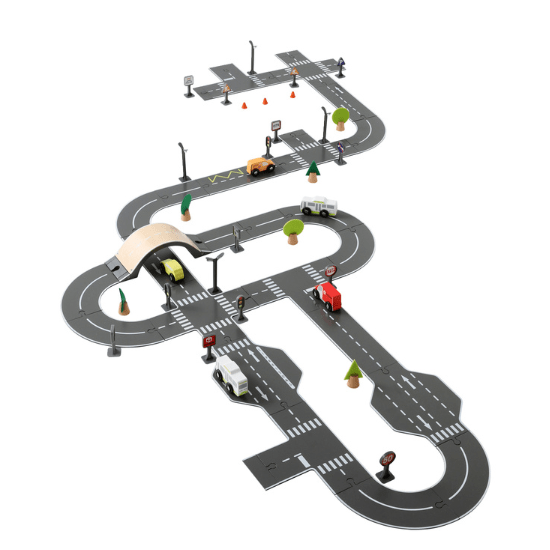 Circuit de voitures jouet en bois Vertbaudet