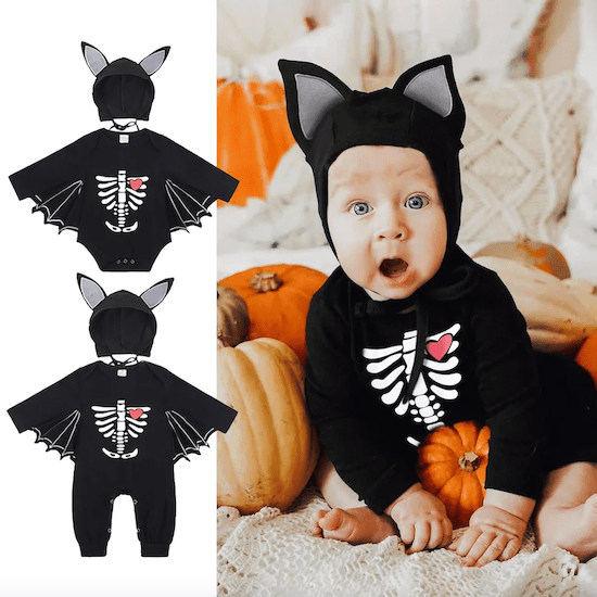 Costume bébé halloween chauve-souris - Créatrice ETSY : AmimamiDoll