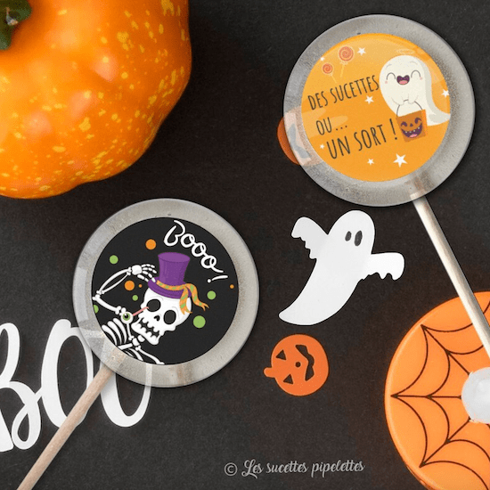 Sucettes pour baby shower Halloween