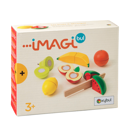Accessoire cuisine en bois enfant set de 6 fruits en bois à découper