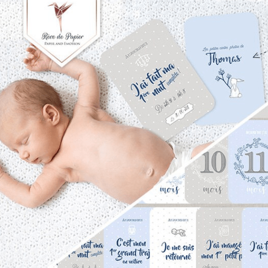 26 cartes photos première année pour bébé garçon - Créatrice ETSY : ReveDePapier