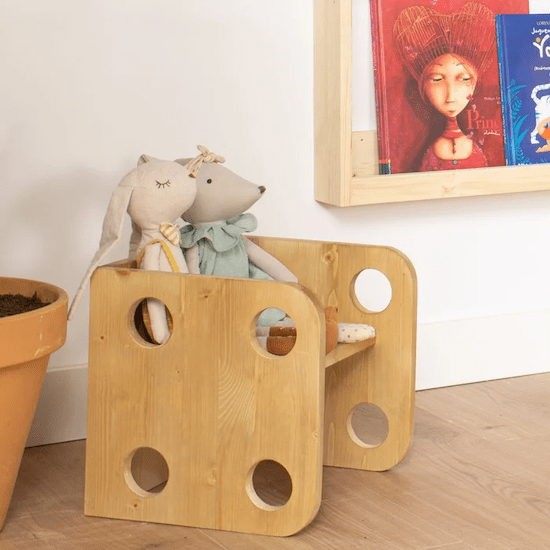 Chaise Montessori en bois d’épicéa massif