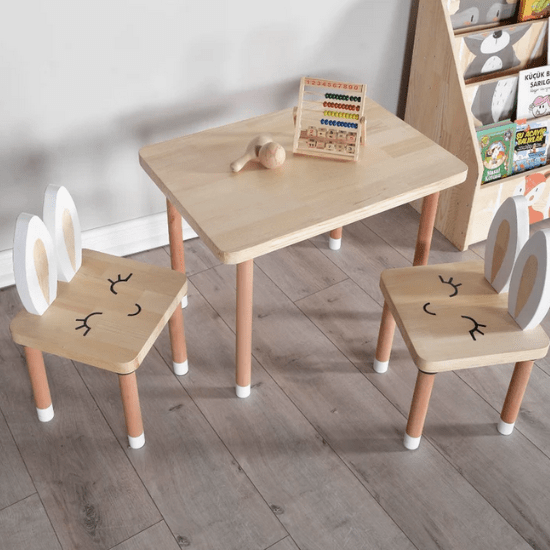 Chaise et table Montessori - Créatrice ETSY : Woodentoysandclocks