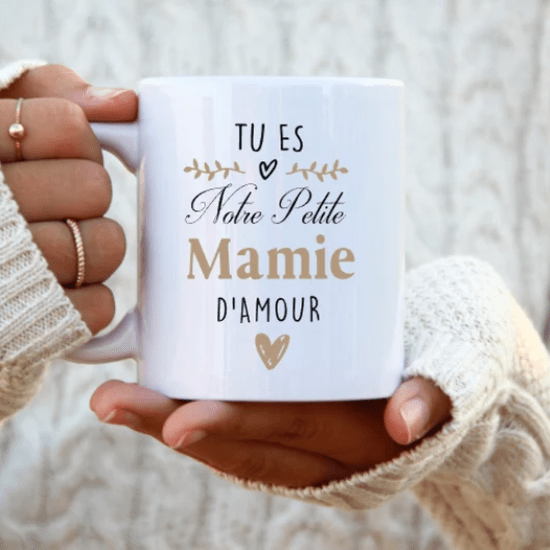 Mug personnalisée pour Mamie - Créatrice ETSY : Lescreationsdelyllou