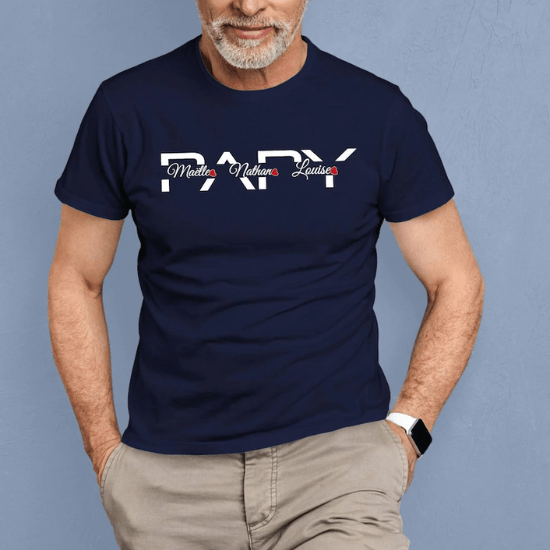 T-shirt papi - Créatrice ETSY : UniciteeCreation