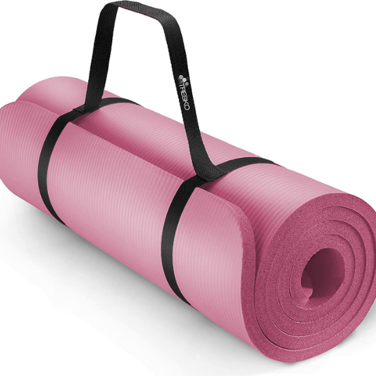 Tapis de yoga rose