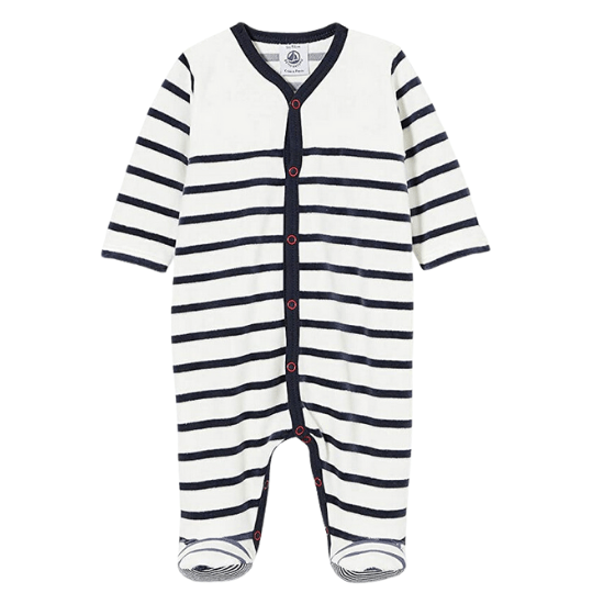 Dors-bien à rayures bébé en velours Petit Bateau