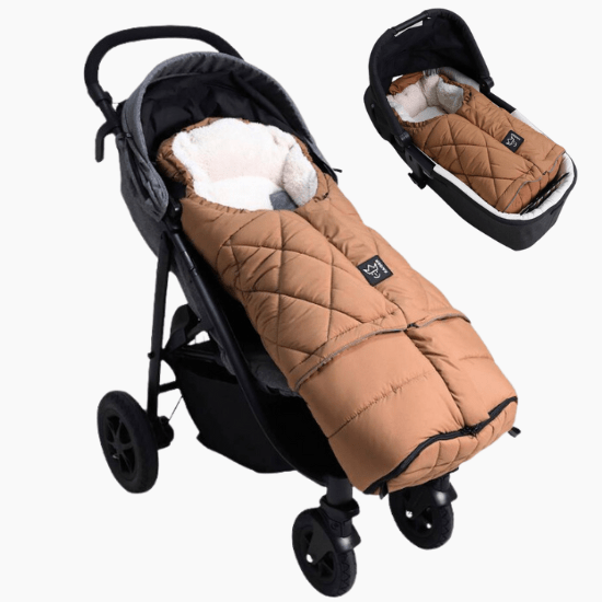 AUPOWER Chancelière Universelle Poussette – Imperméable, Coupe-Vent, Doudou Polaire Amovible, Adaptable 3/5 Points (Noir)