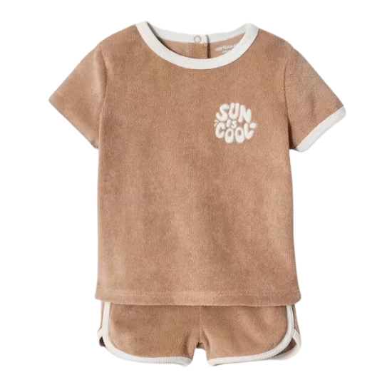 Ensemble en éponge bébé T-shirt + short vertbaudet