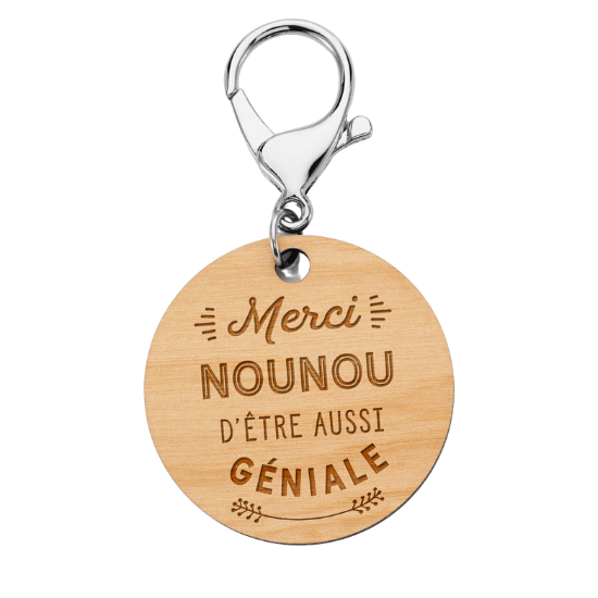 Porte-clés gravé "Merci Nounou" idée cadeau nounou