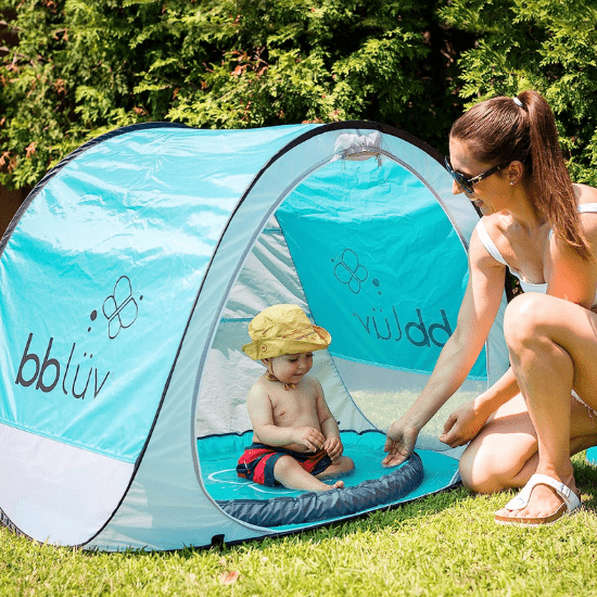 Tente de plage anti-UV bébé avec moustiquaire intégrée