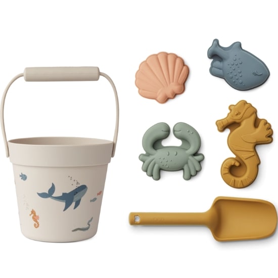 Kit 8 Jouets De Plage En Silicone – Seau, Pelle, Moules Animaux, Portable Pour Voyage, Sable Et Eau, Intérieur Et Extérieur