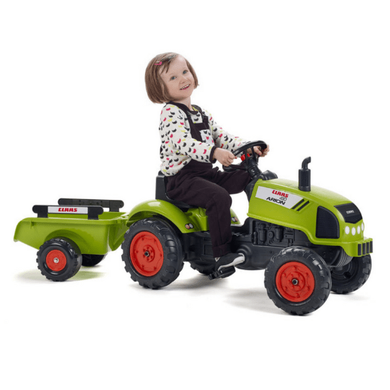 Tracteur Claas avec remorque et capot ouvrant jouet enfant 3 ans