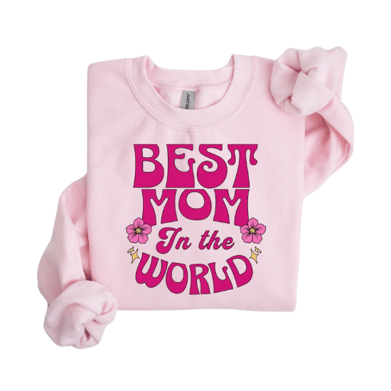 Sweat meilleure maman du monde - Créatrice Etsy : designstudioroma