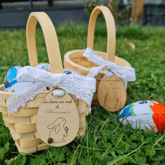 Panier de Pâques en bois - Créatrice Etsy : MaPetiteBoiserie
