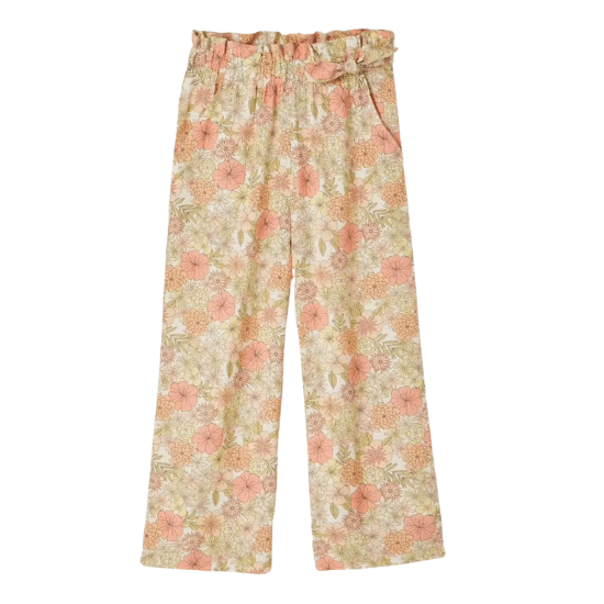 Pantalon fille fleurie vertbaudet